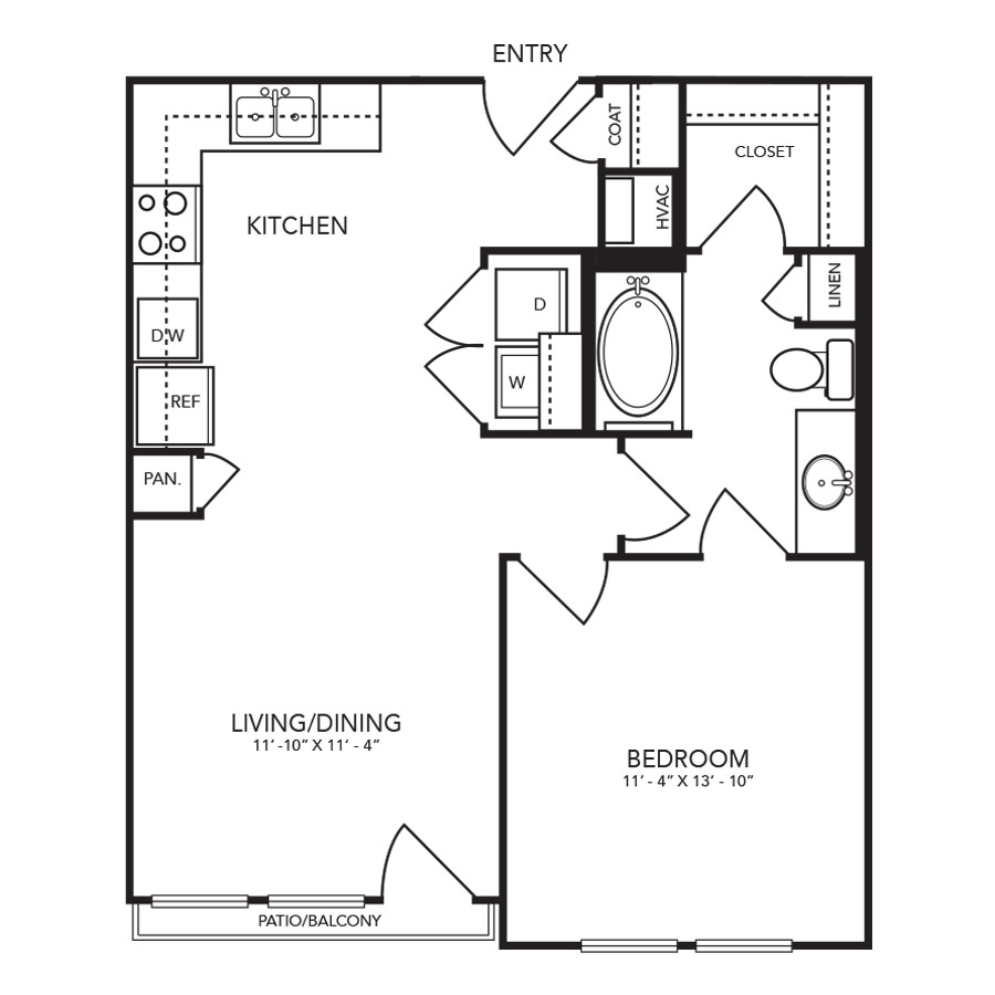 A2-1 - 1 Bedroom floor plan