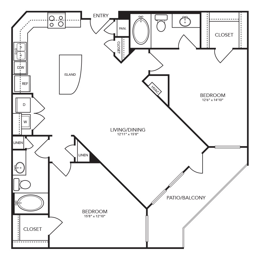 B5 - 2 Bedroom floor plan