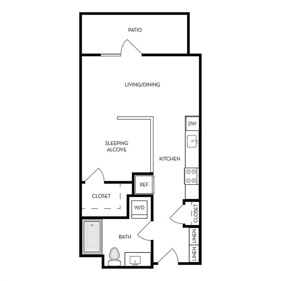 0x1b floor plan