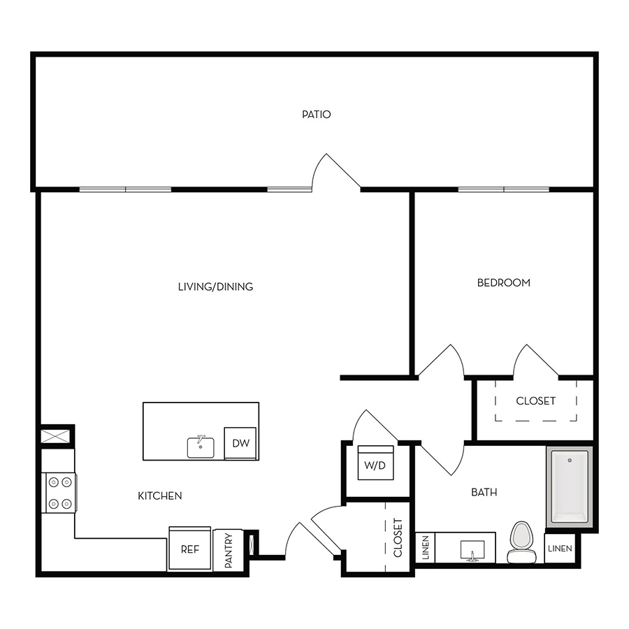 1x1d floor plan
