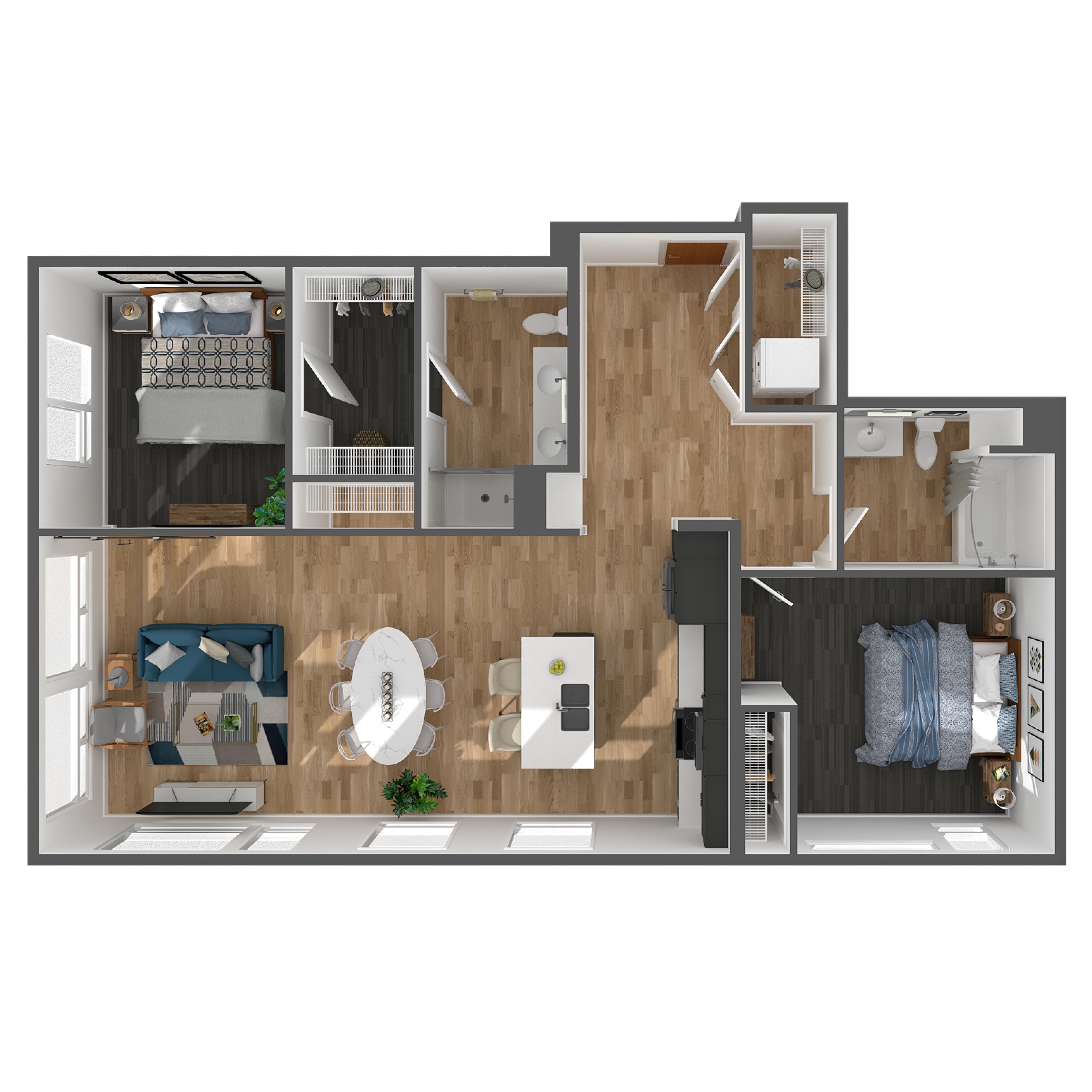 2 Bed, 2 Bath- C floor plan