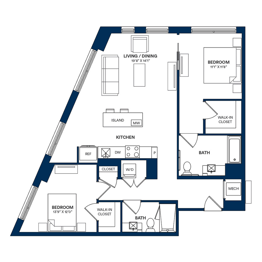 2 Bed/2 Bath-E2 TYP 23 floor plan