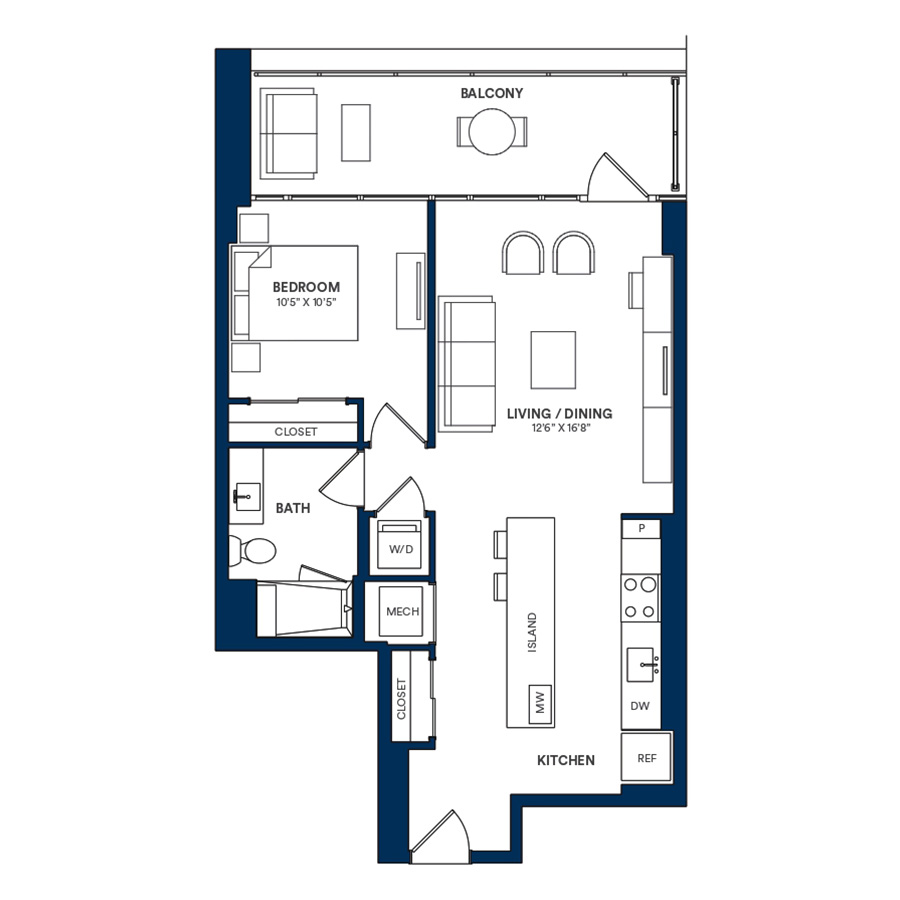 1 Bed/1 Bath-B1 05 09 floor plan