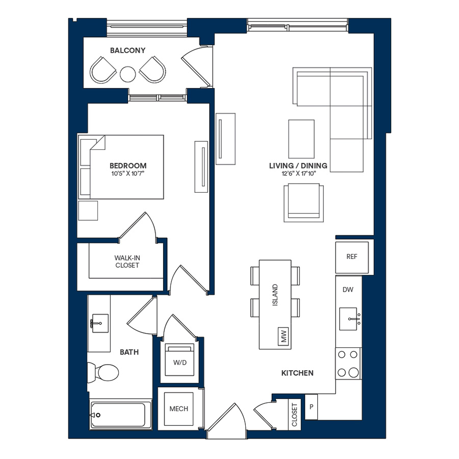 1 Bed/1 Bath-C TYP 01 floor plan