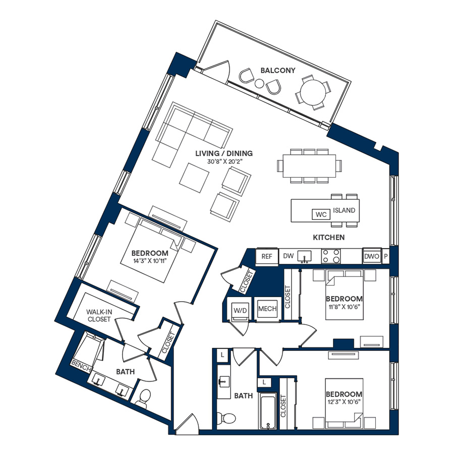 3 Bed/2 Bath-C TYP 05 floor plan
