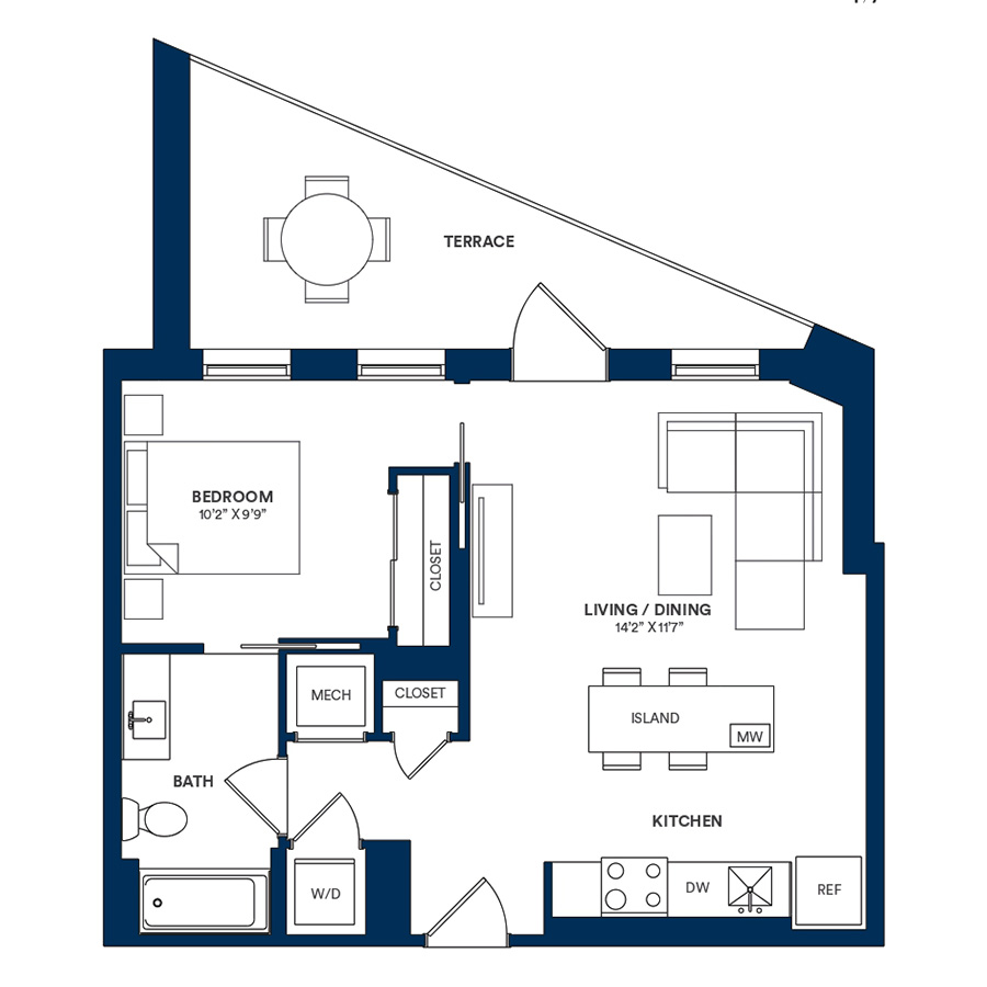 1 Bed/1 Bath-F TYP 06 floor plan