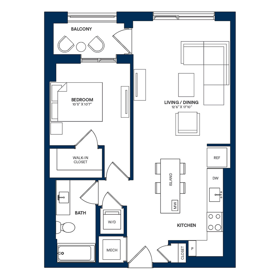 1 Bed/1 Bath-C TYP 02 floor plan