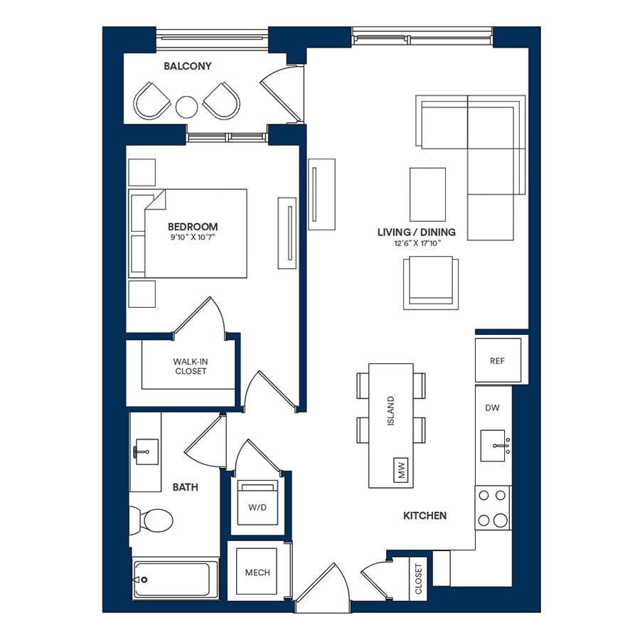1 Bed/1 Bath-C TYP 03 floor plan