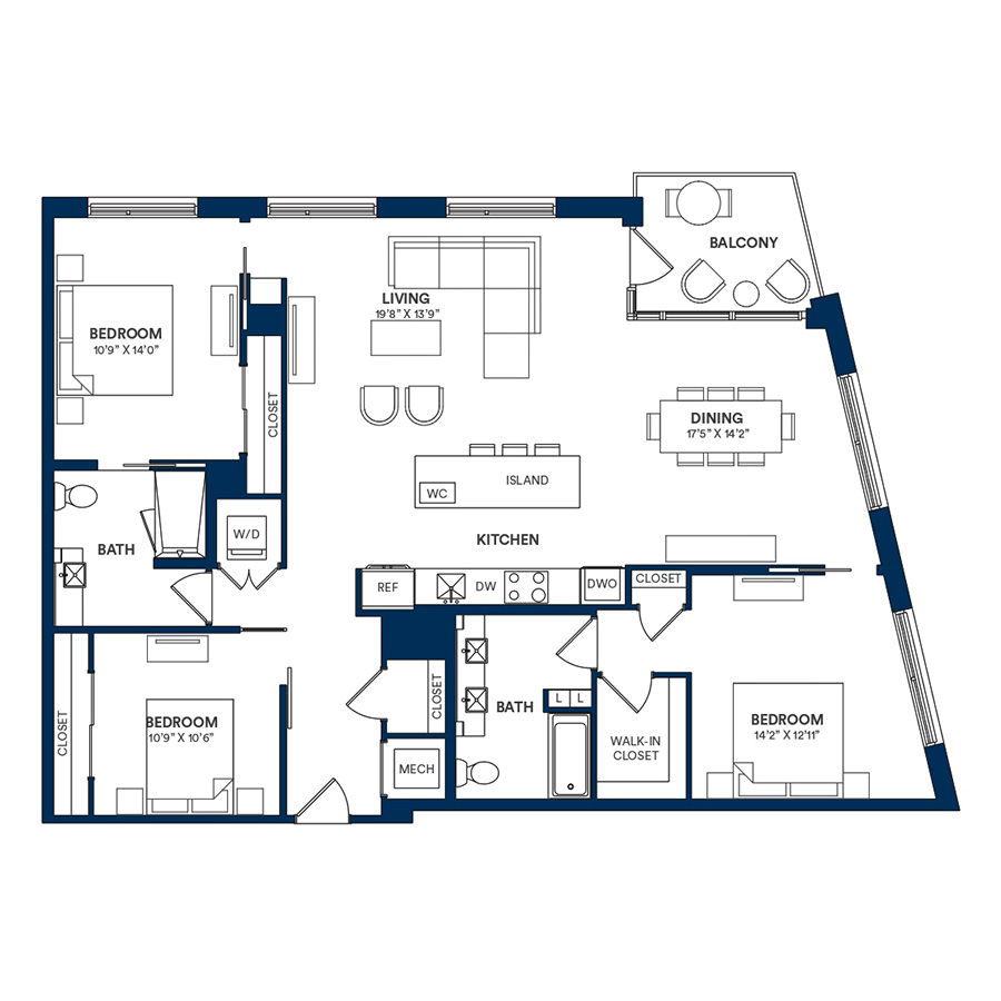 2 Bed/2 Bath Den-E1 TYP 20 floor plan