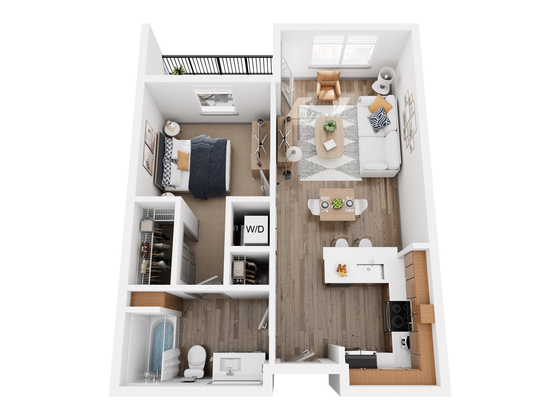 One Bedroom 1 - Renovated floor plan