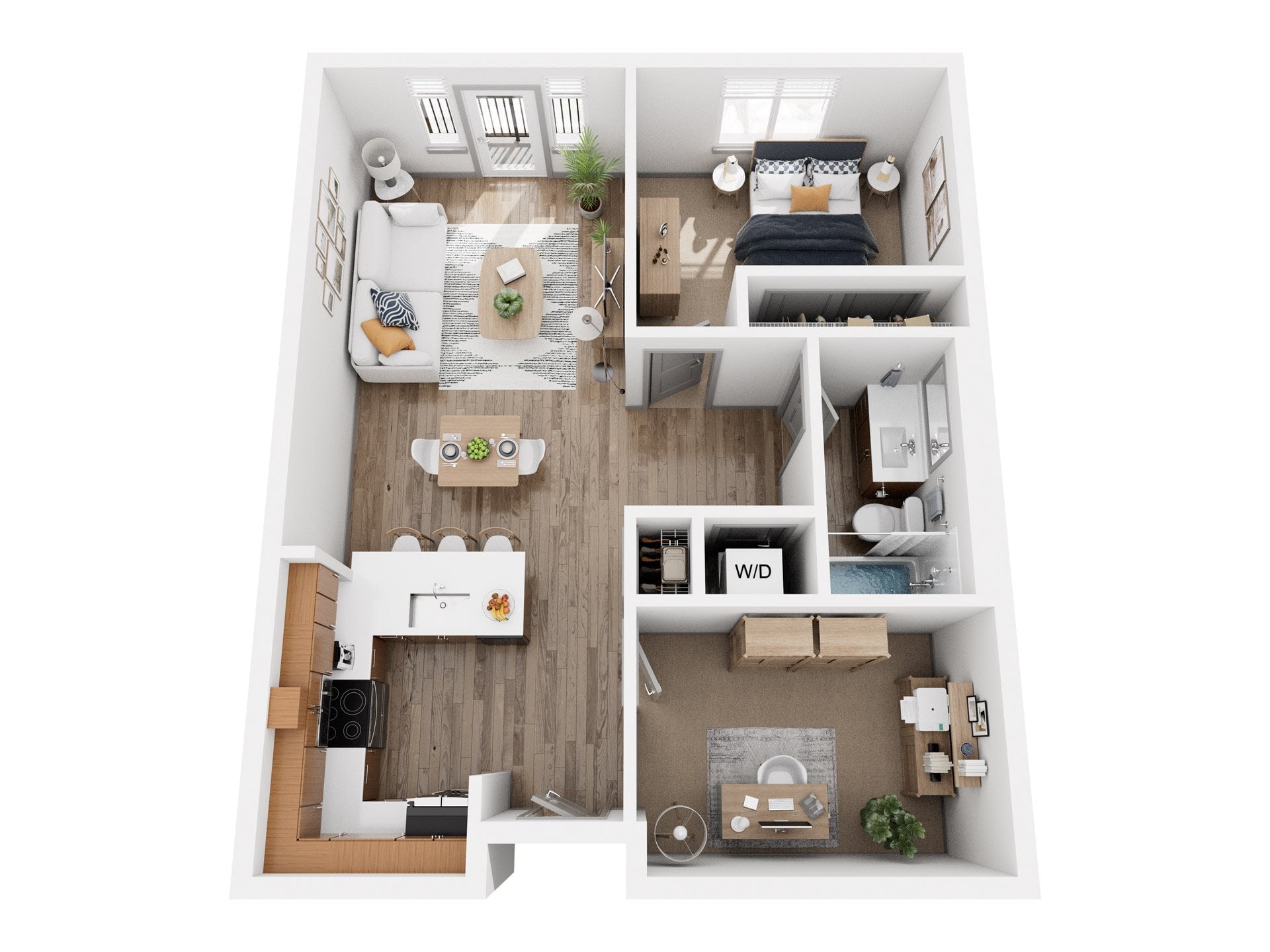 One Bedroom with Den 2 - Renovated floor plan