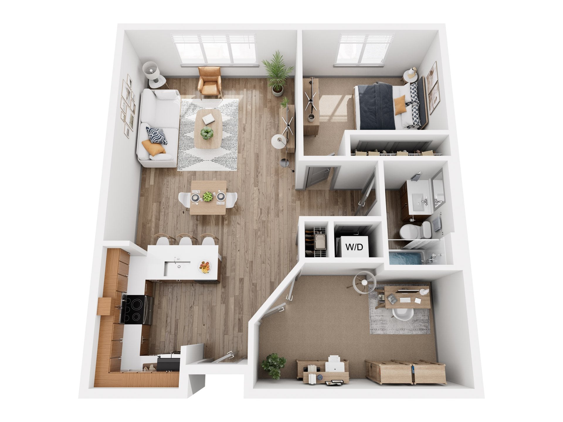 One Bedroom with Den 6 - Renovated floor plan
