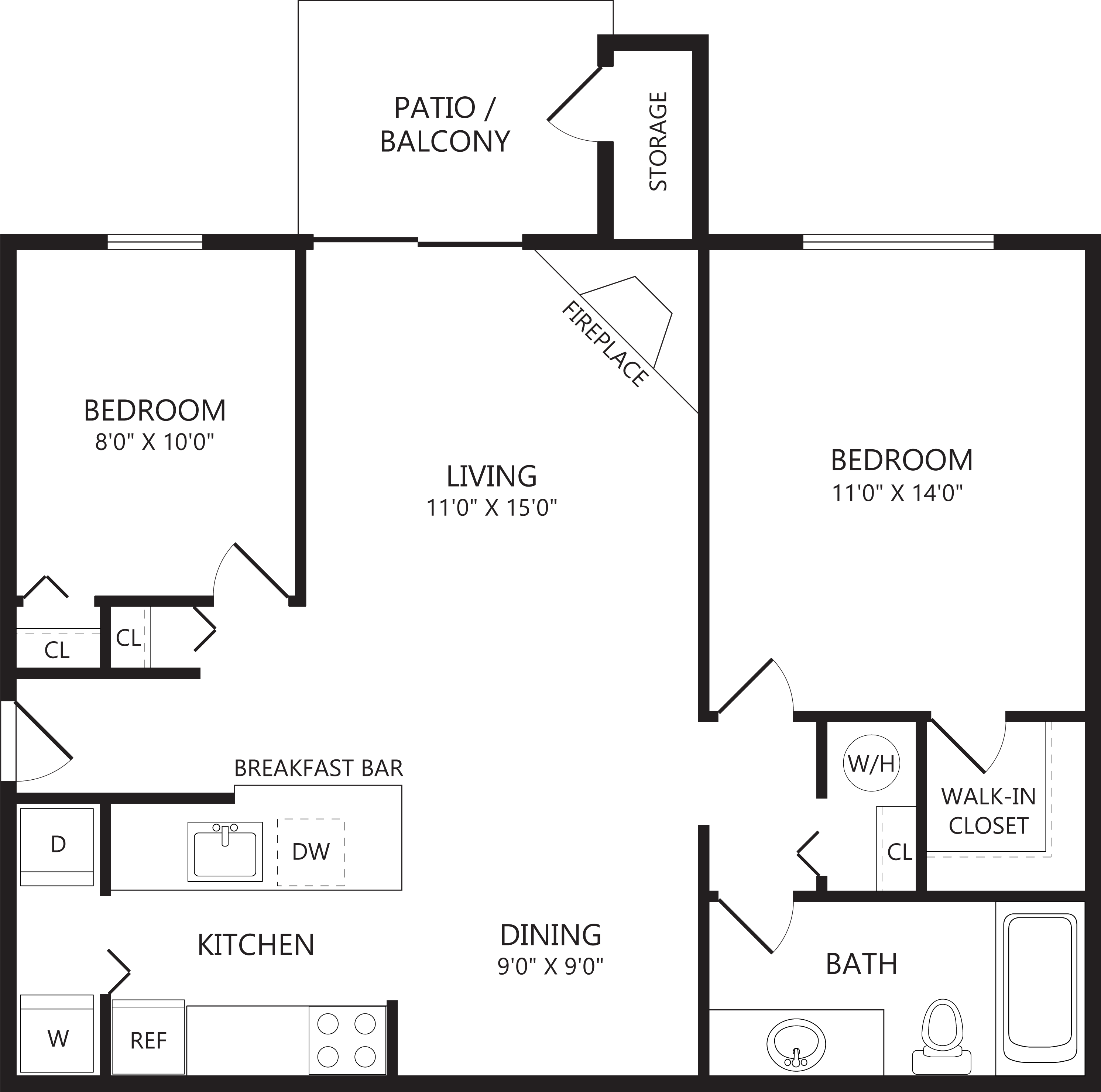 1 Bed/1 Bath Den-A3 floor plan