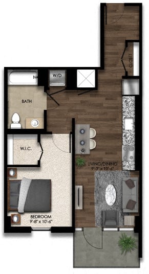 1 Bed/1 Bath-2E floor plan