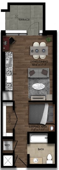 Studio-5bE floor plan