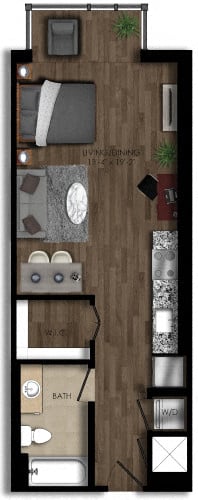 Studio-1E floor plan
