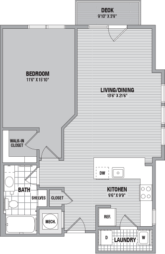Dogwood 1 Bed/1 Bath floor plan
