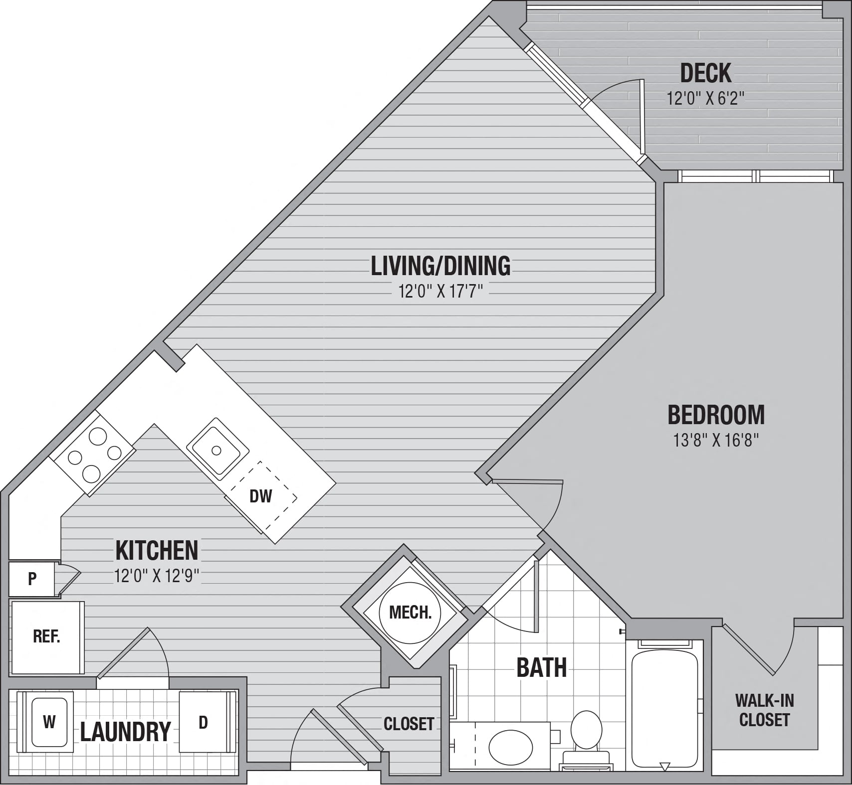 Alder 1 Bed/1 Bath floor plan