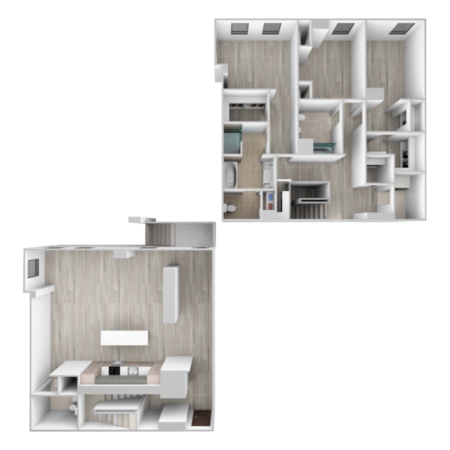 Rendering of the 73 E. Banks St. floor plan with 3 bedroom[s] and 2.5 bathroom[s] at 61banksstreet