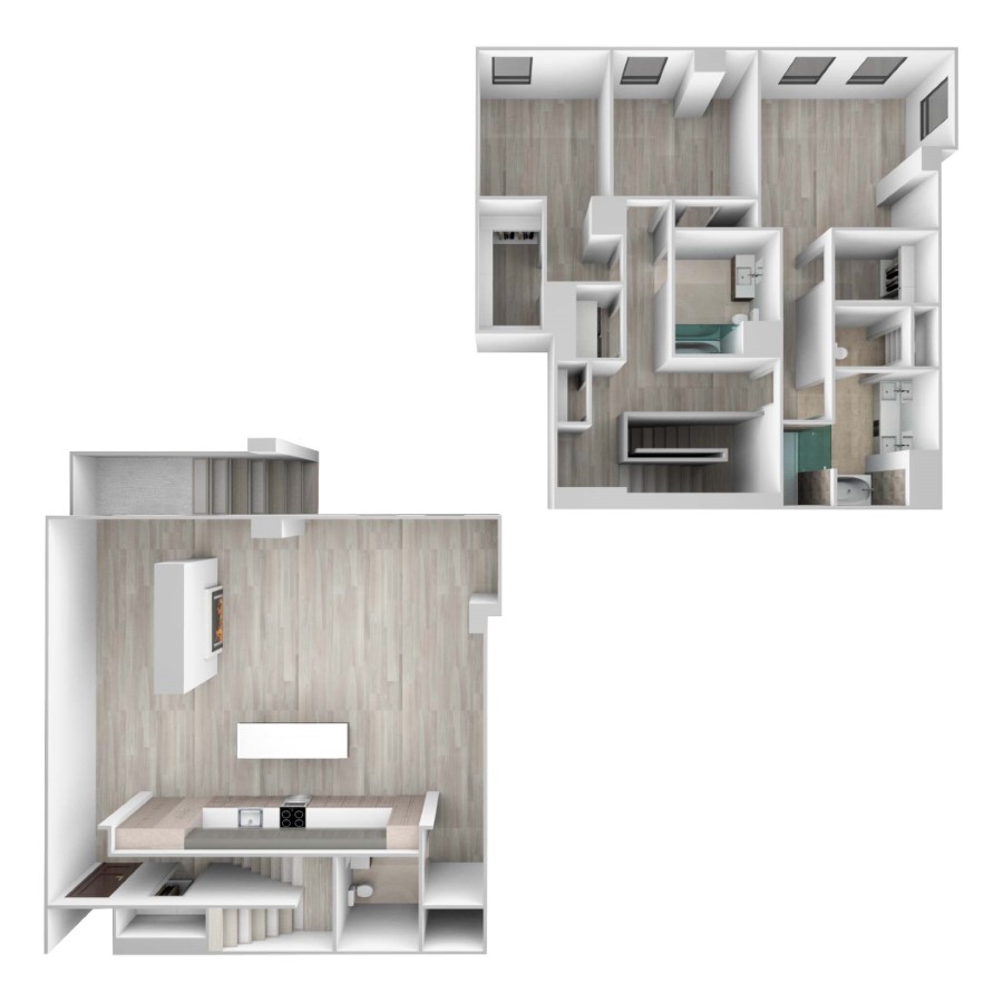 Rendering of the 67 E. Banks St. floor plan with 3 bedroom[s] and 2.5 bathroom[s] at 61banksstreet