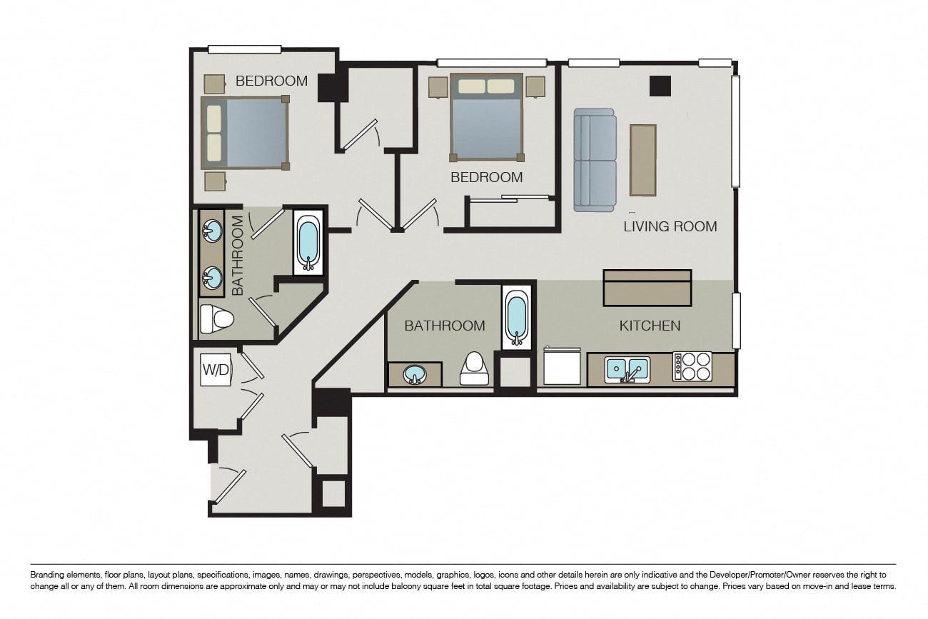 Two Bed Two Bath C5 floor plan