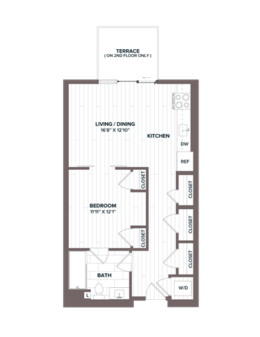 1 Bed/1 Bath - A7 Bldg D floor plan