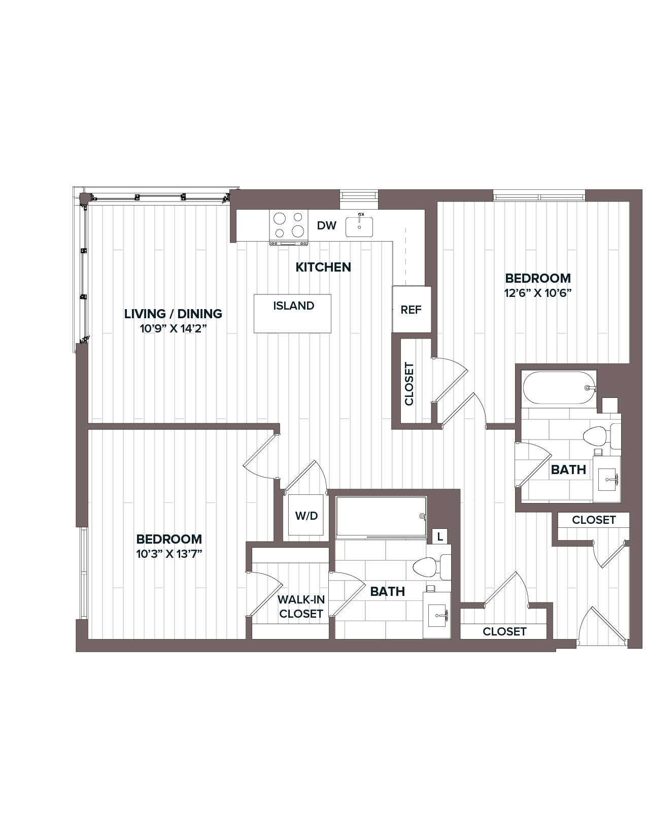 2 Bed/2 Bath - B1 Bldg C floor plan