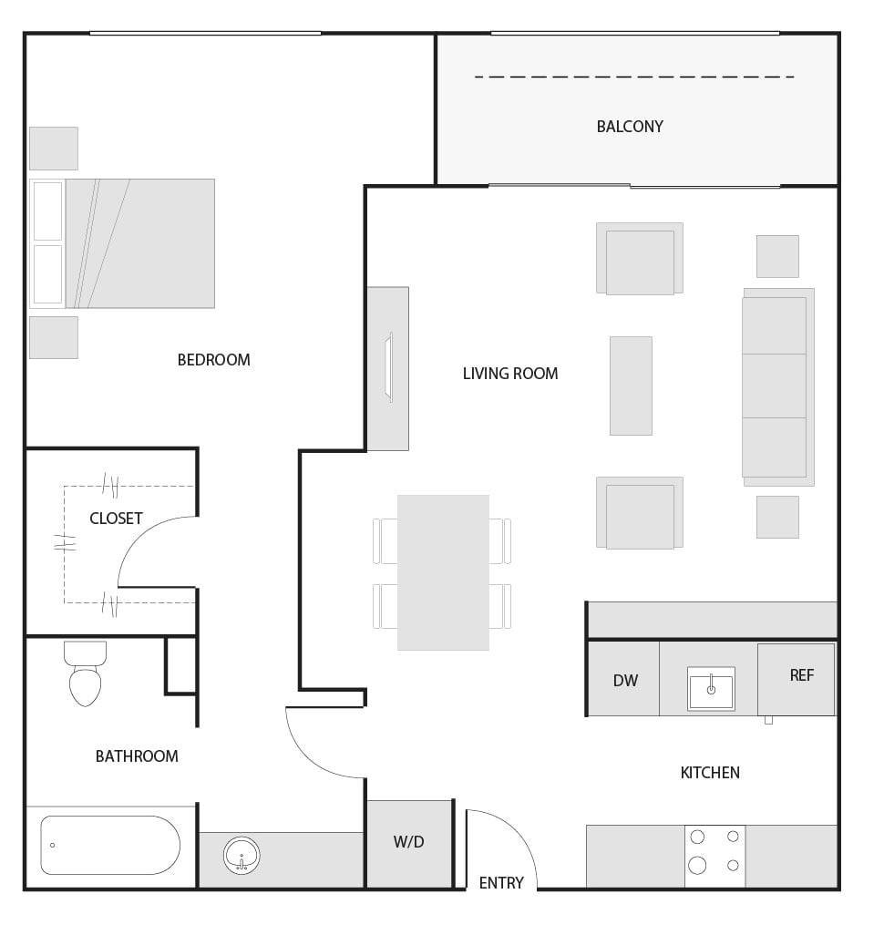 1 Bed/1 Bath-The Dolphin floor plan
