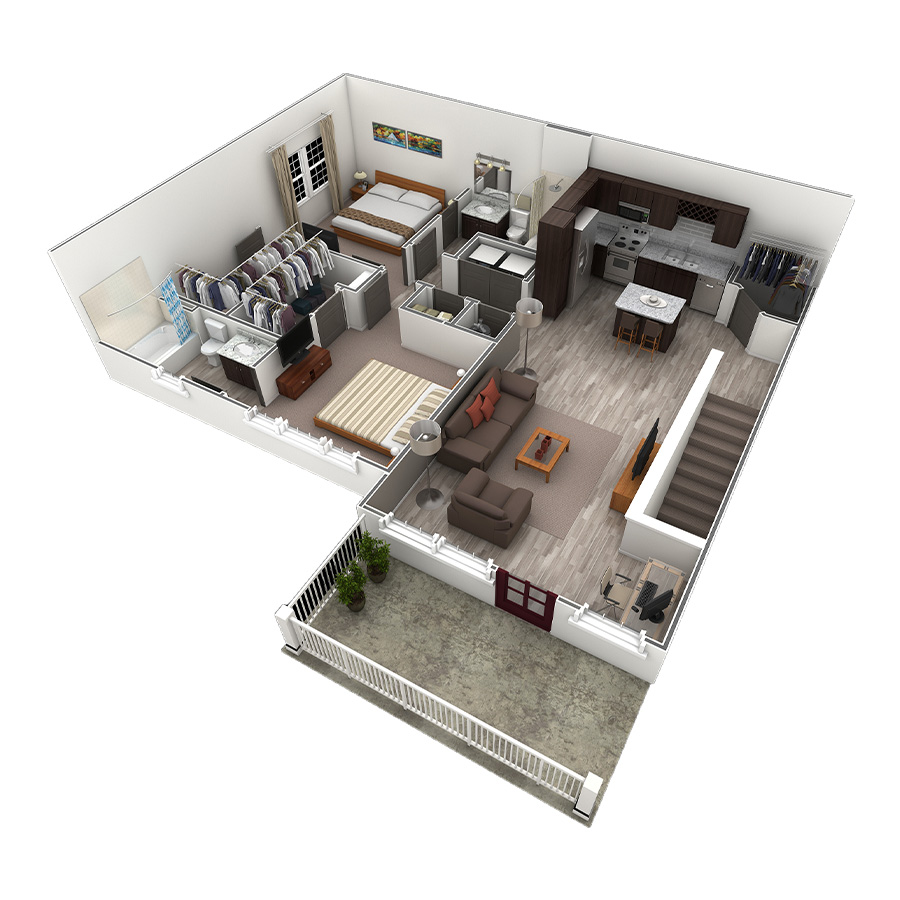 2 BR Designer Overlook floor plan
