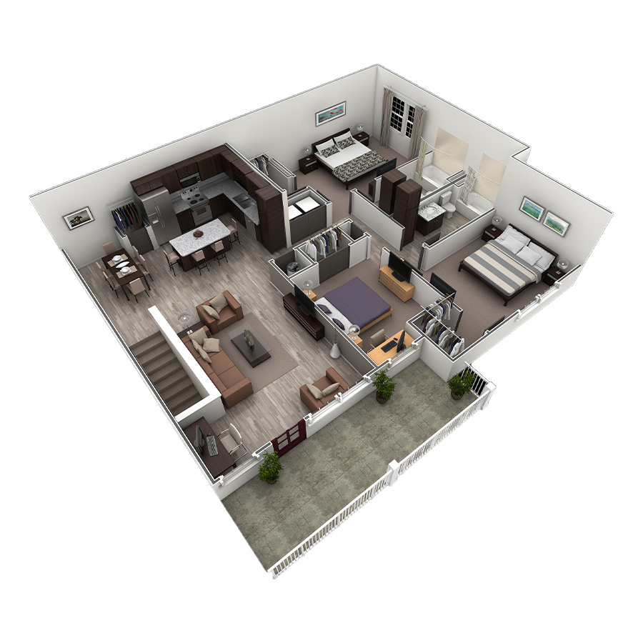 3 BR Grand Overlook floor plan