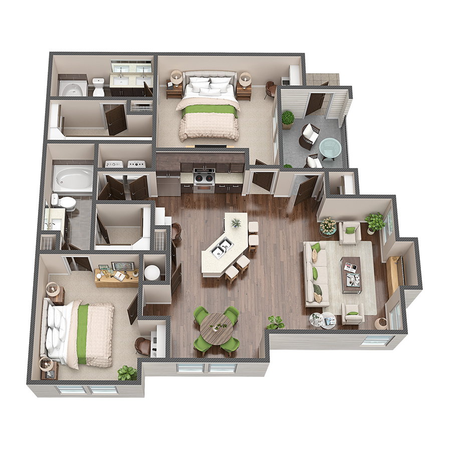 B3 - 2x2 floor plan