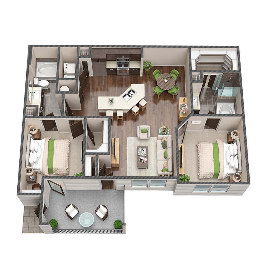 B2 - 2x2 floor plan