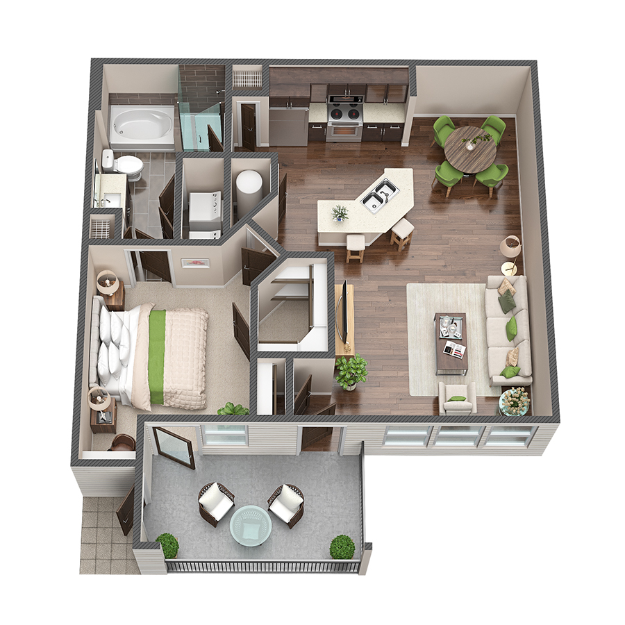 A3 - 1x1 floor plan