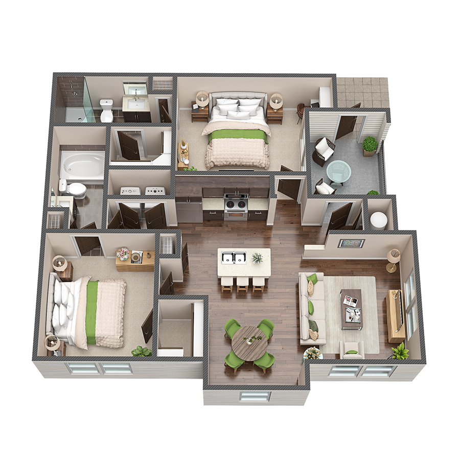 B1 - 2x2 floor plan