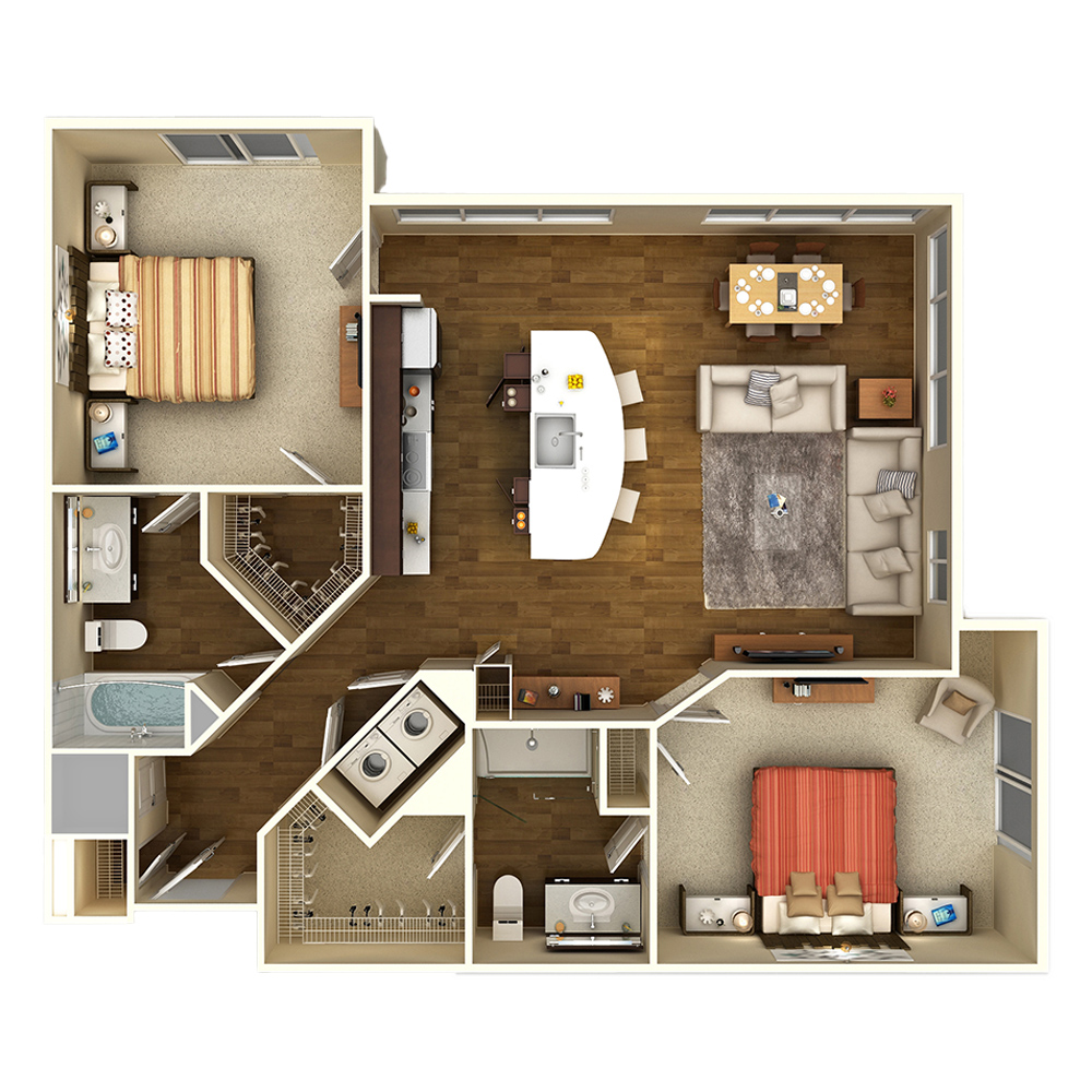 2x2 I floor plan