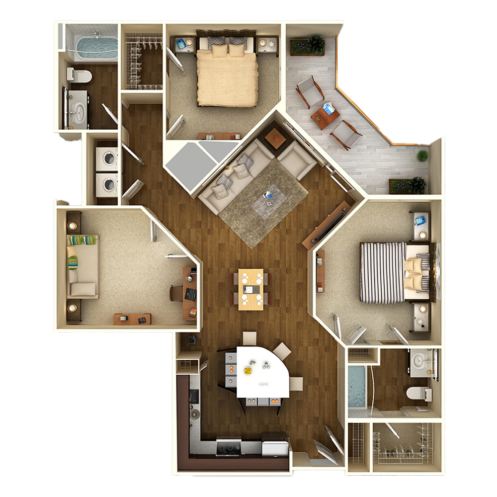 2x2 Den G floor plan