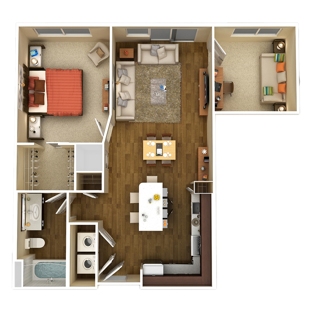 1x1 Den F floor plan