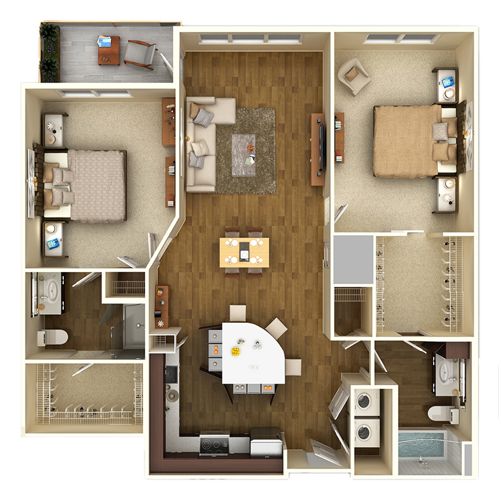 2x2 D floor plan