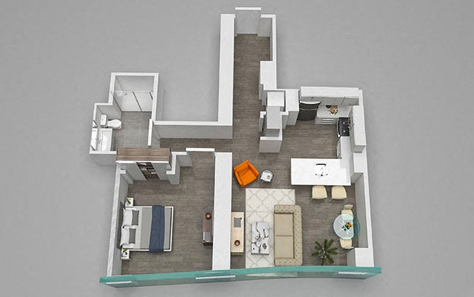 One Bedroom 07 floor plan