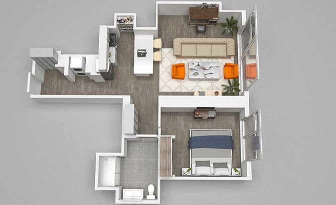 One Bedroom 01 floor plan