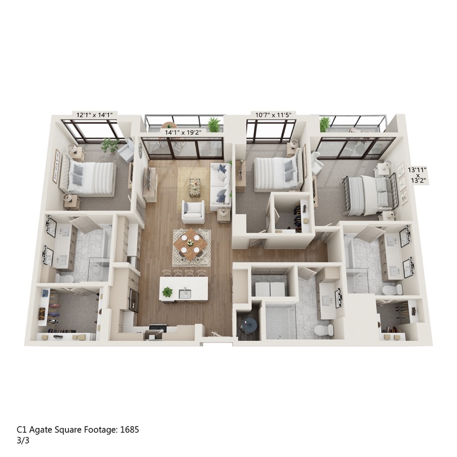 Agate 1685 floor plan