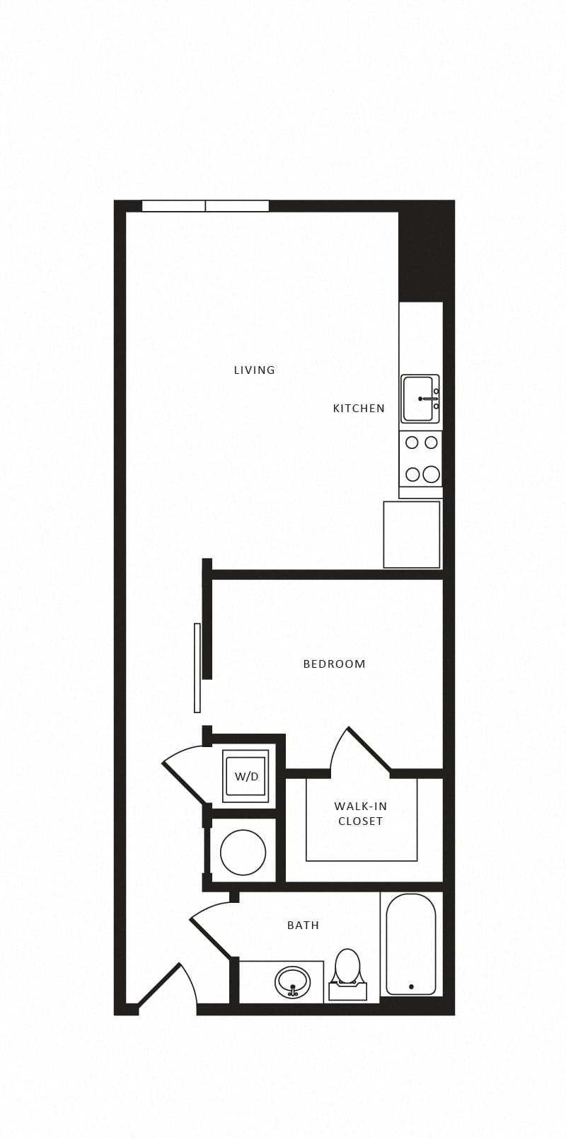 1 Bed/1 Bath-A05 Modern floor plan