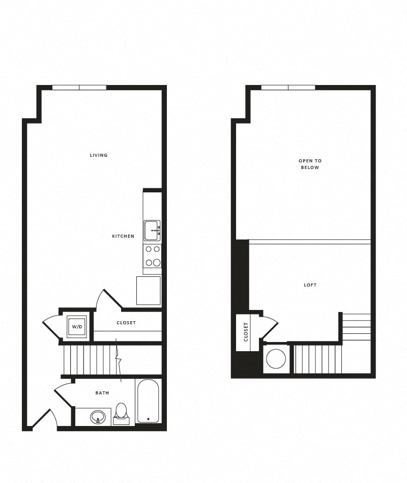 1 Bed/1 Bath Loft-A05aL Modern floor plan