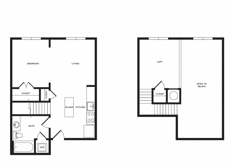 1 Bed/1 Bath Loft-A07L Modern floor plan