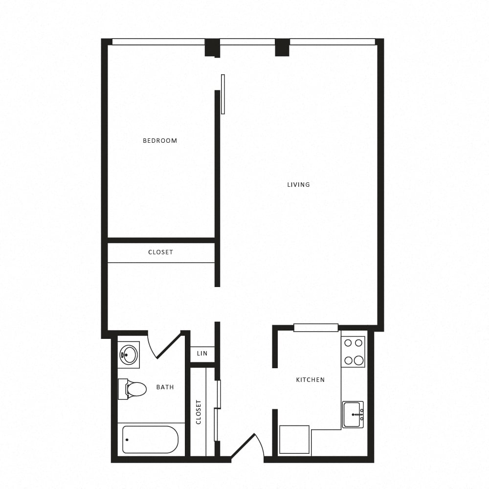 1 Bed/1 Bath-A11 Classic floor plan