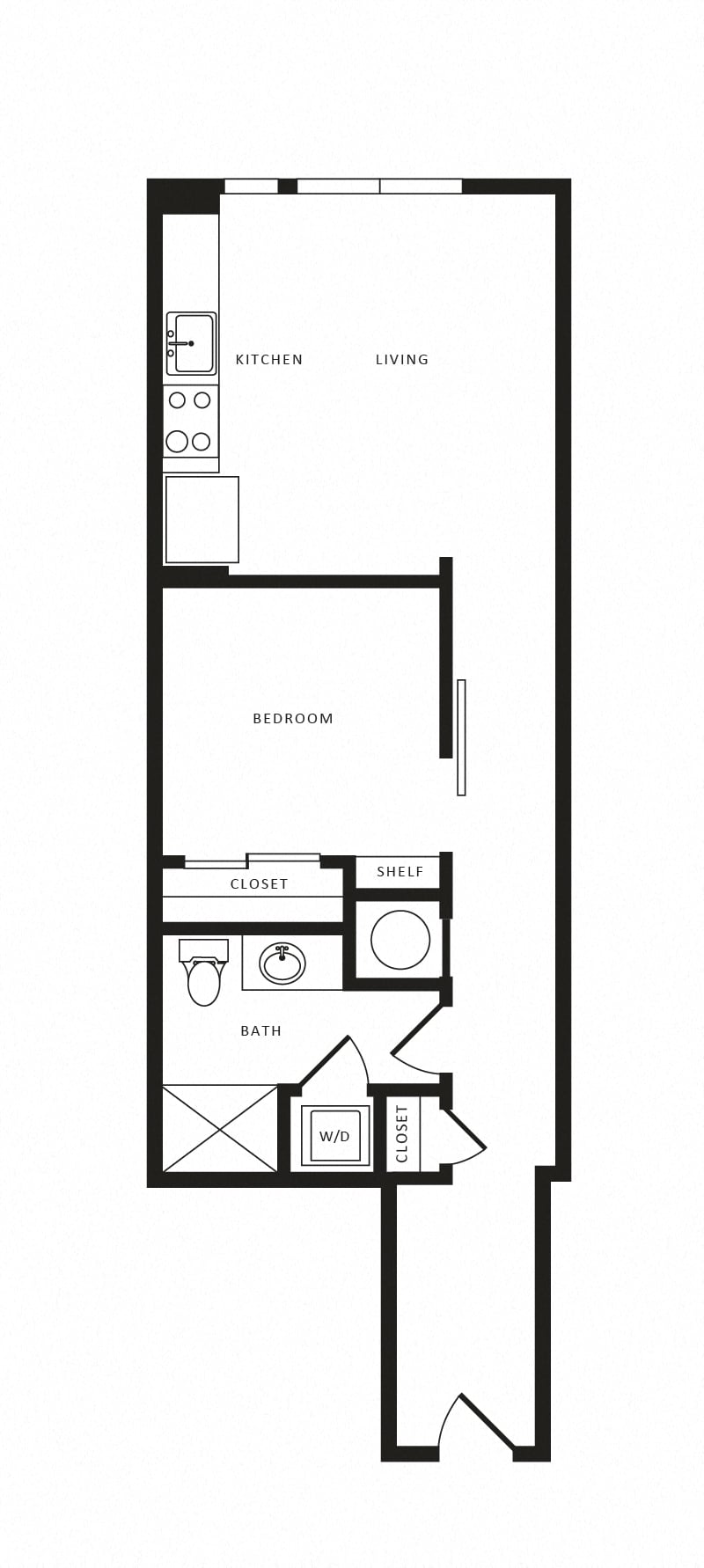 1 Bed/1 Bath-A06 Modern floor plan