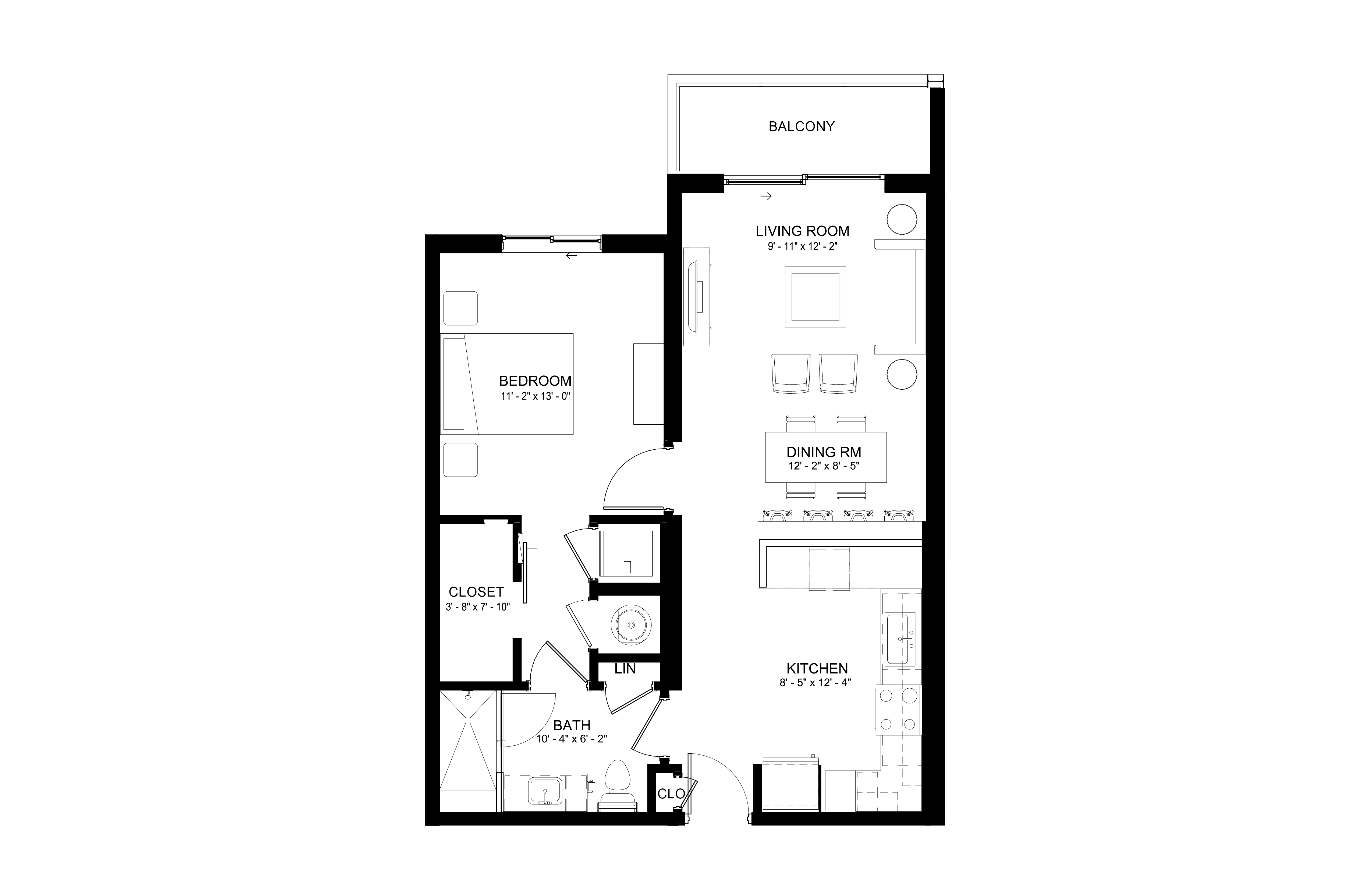 1 Bed/1 Bath-A6 floor plan