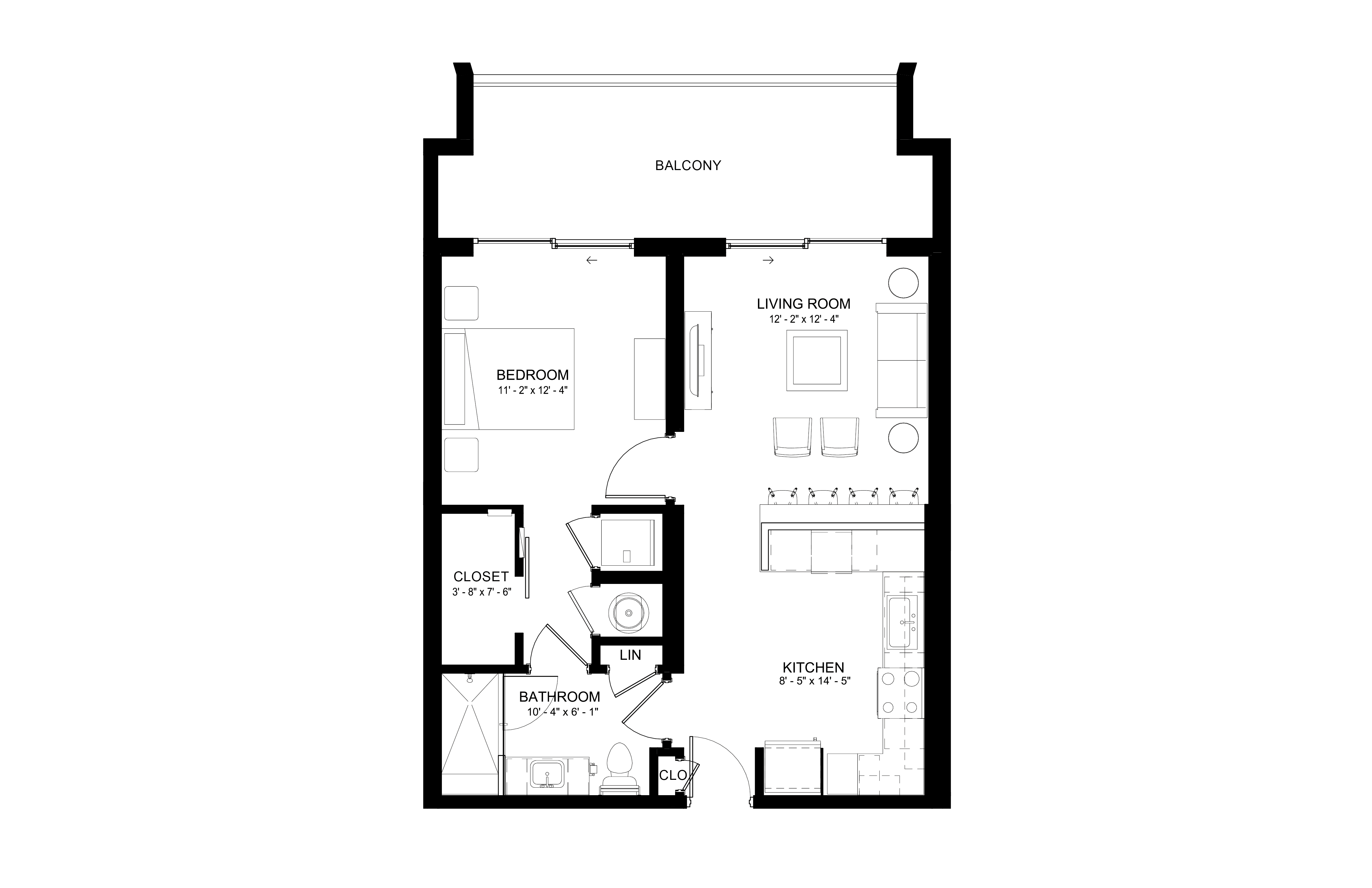 1 Bed/1 Bath-A4 floor plan