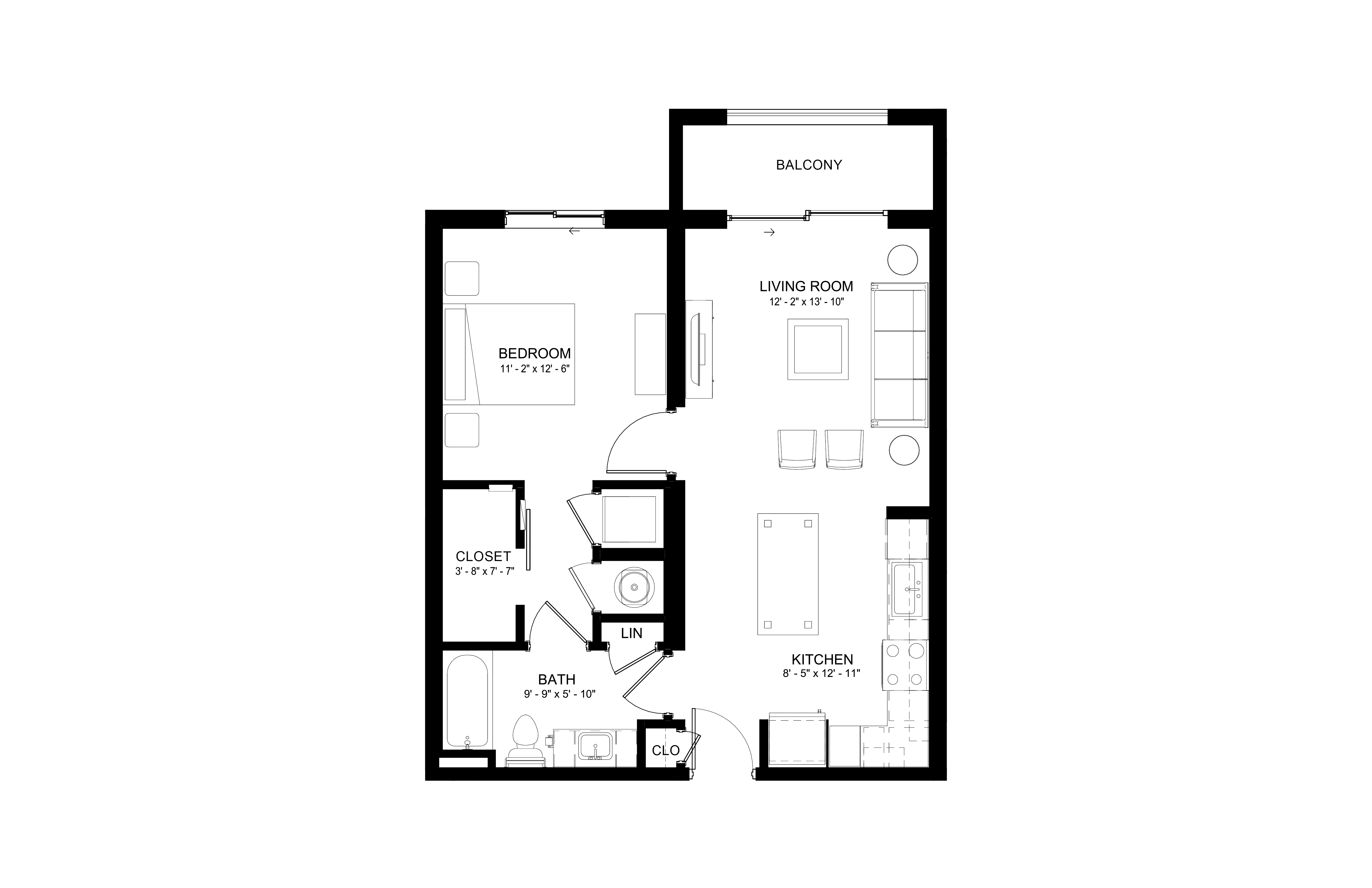 1 Bed/1 Bath-A3 floor plan