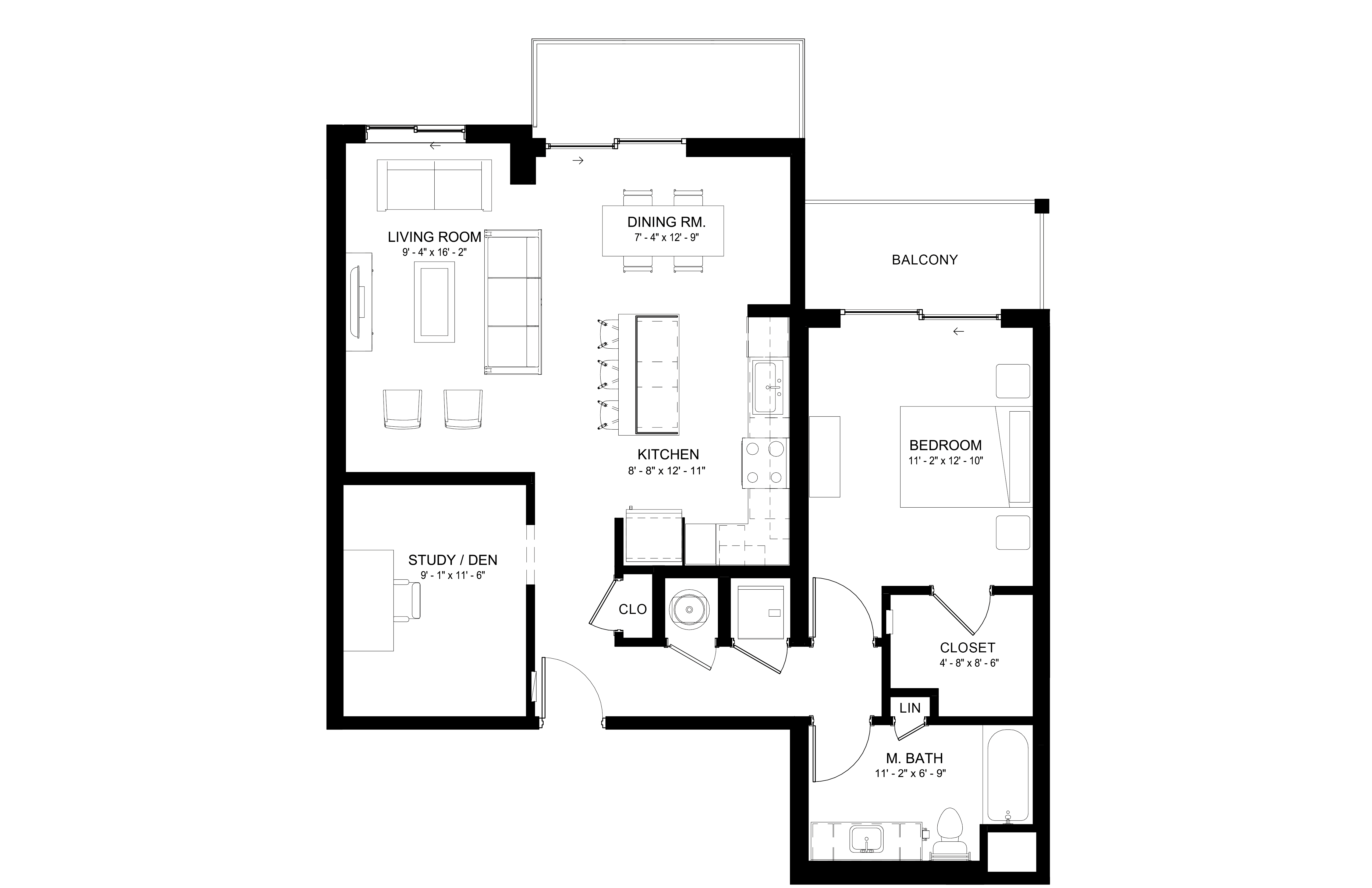 1 Bed/1 Bath-A8 floor plan